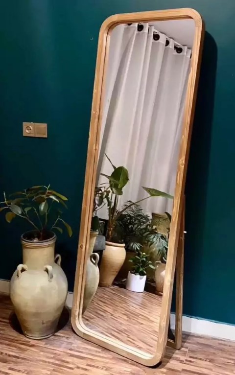 آینه قدی مستطیل چوبی