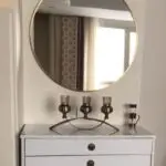 آینه گرد قاب استیل