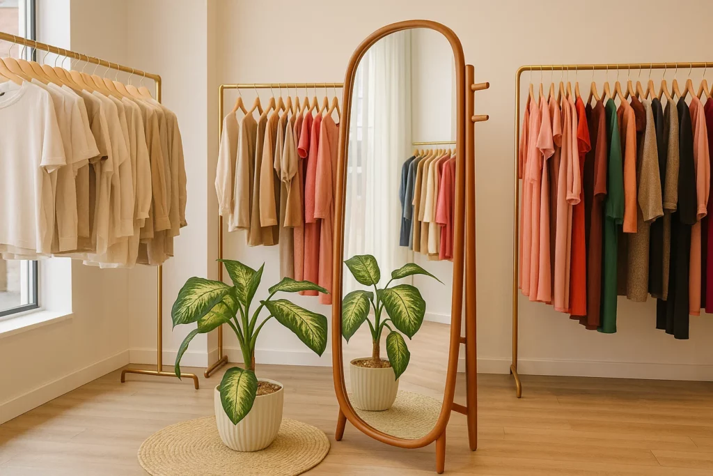 آینه قدی برای بوتیک و مزون | چه آینهای برای فروشگاه لباس بخریم؟ 9 mirror for small boutique spaces