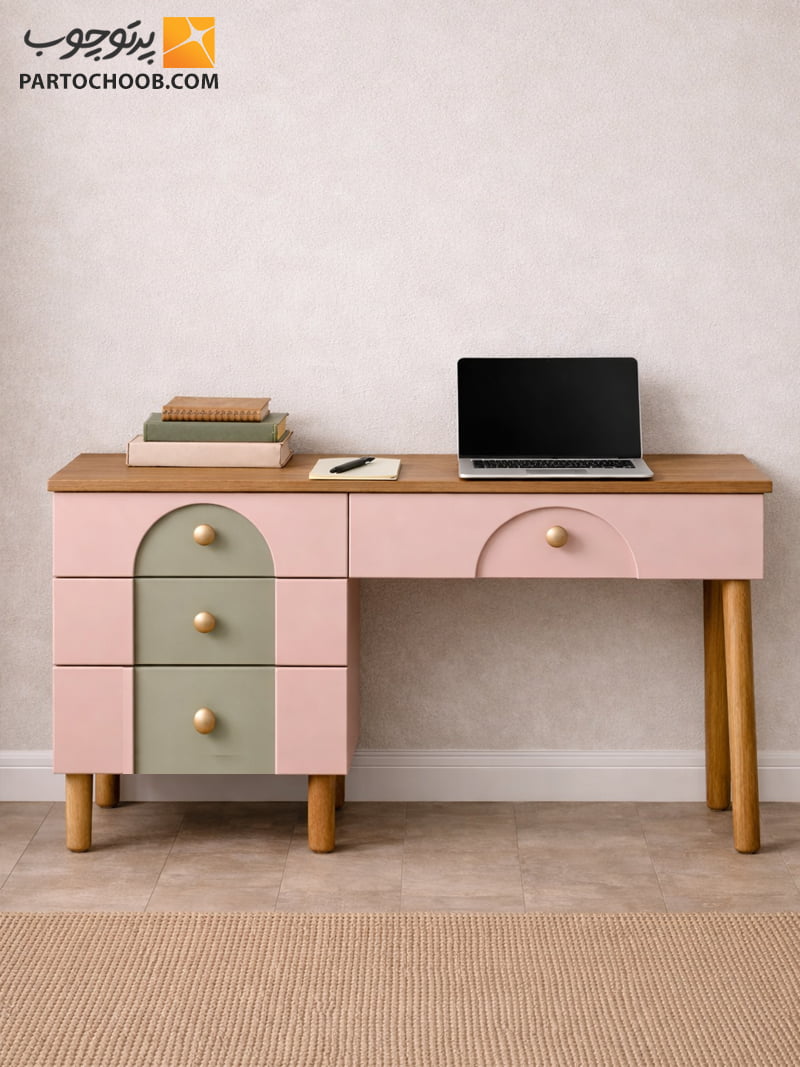میز تحریر دخترانه صورتی