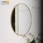 آینه گرد طلایی