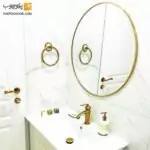 آینه گرد طلایی مینیمال