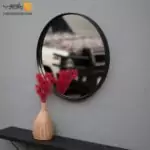 آینه گرد مینیمال مشکی