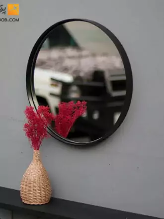 آینه گرد مینیمال مشکی