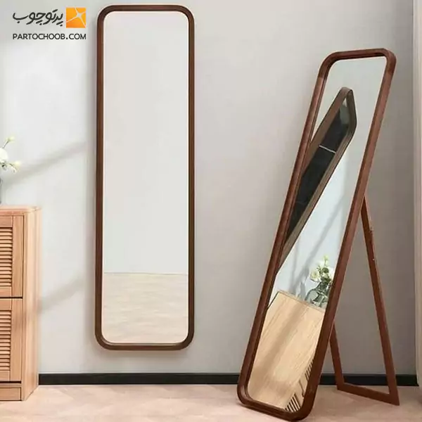 آینه پایه دار چوبی