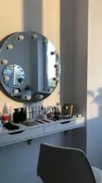 آینه لامپی گرد