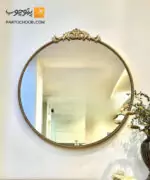 آینه گرد کلاسیک چوبی